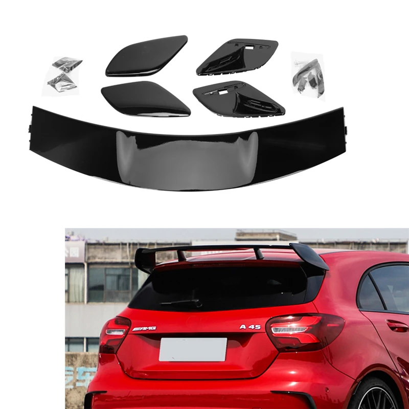 W176 ABS Gloss Black Rear Roof Wing Lip Top Spoiler For Mercedes-Benz New A-Class Hatchback W176