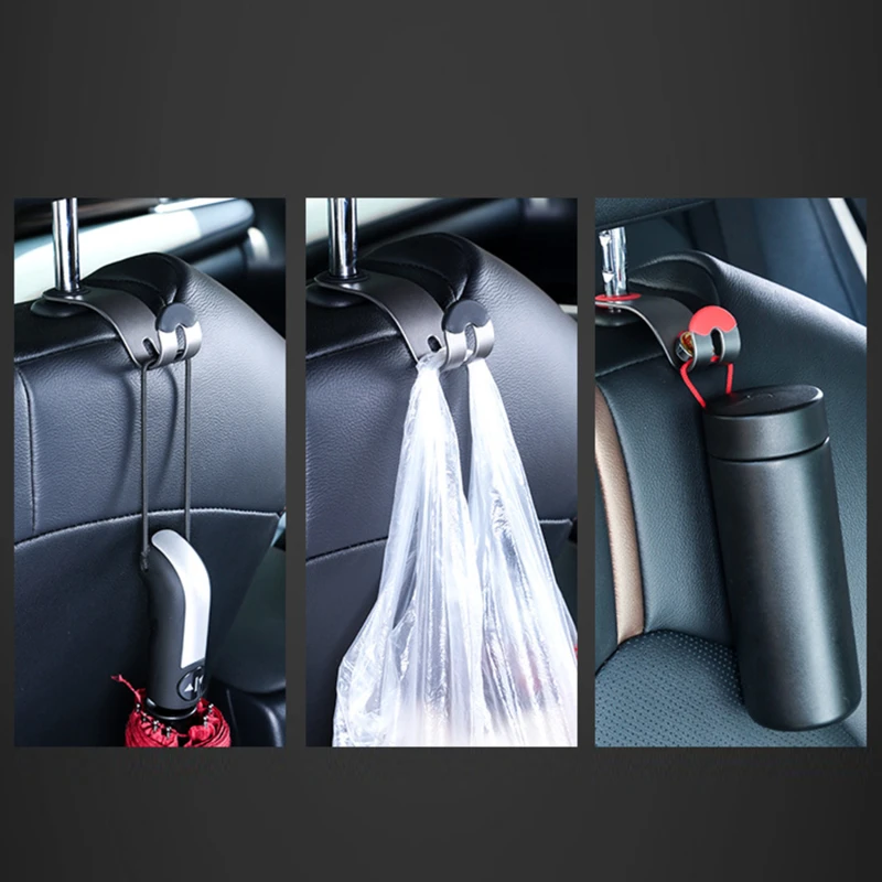 Car Seat Headrest Hook Hanger Storage Organizer Alloy Car Purse Holder 2PCS For Handbag Umbrella Coat Car Interior Accessories