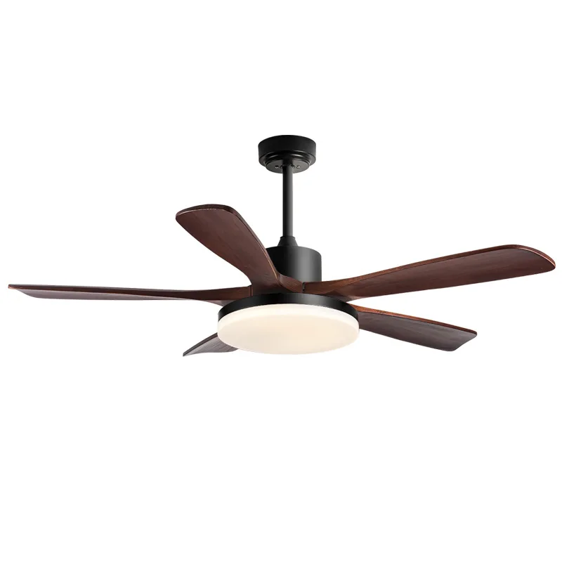 

American retro restaurant fan light, household living room ceiling fan, medieval solid wood leaf mute with electric fan