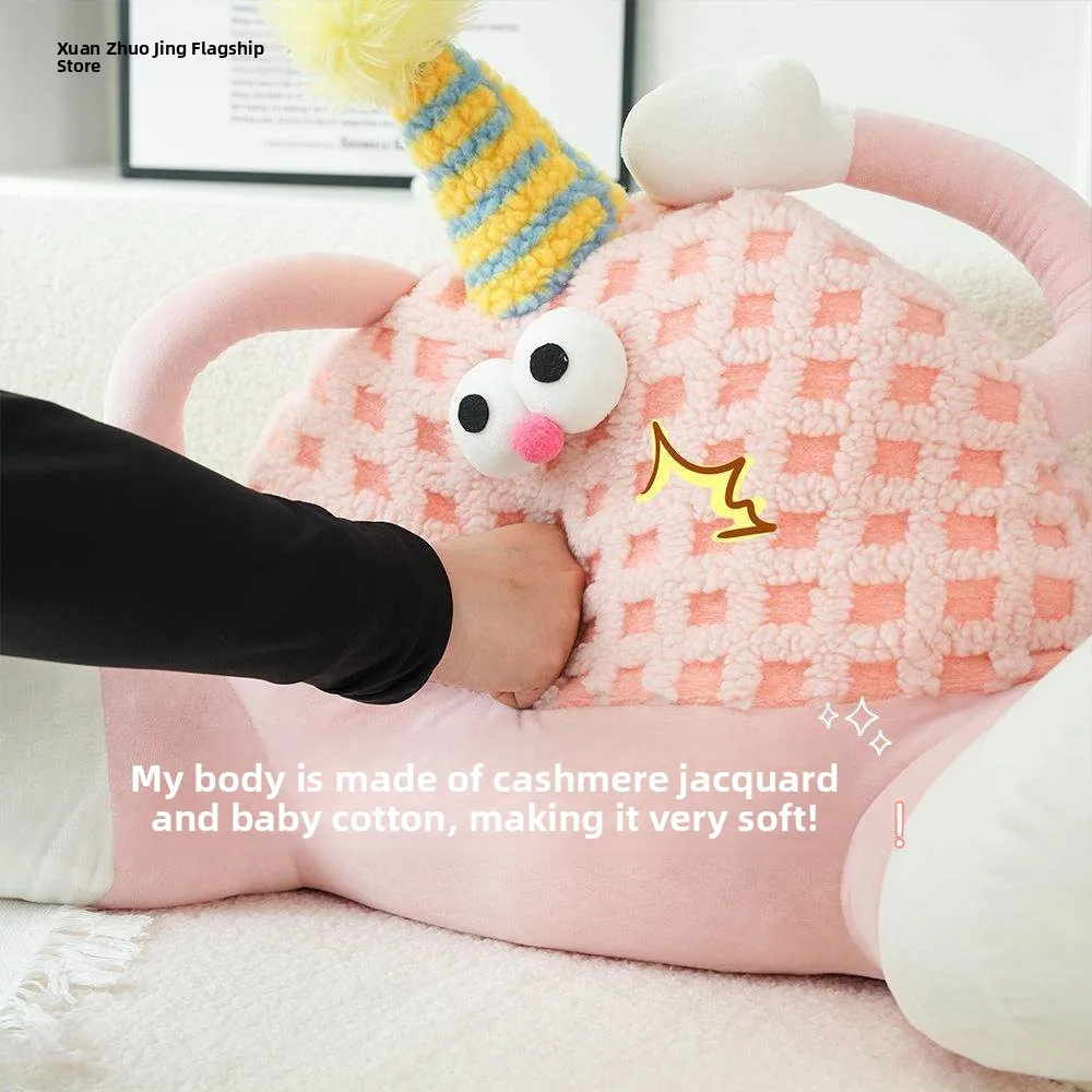 

Cute Cartoon Lumbar Pillow Soft Comfortable Sofa Backrest Pad Bedroom Bed Headrest Office Cafe Heart Shaped Animal Print Pillow