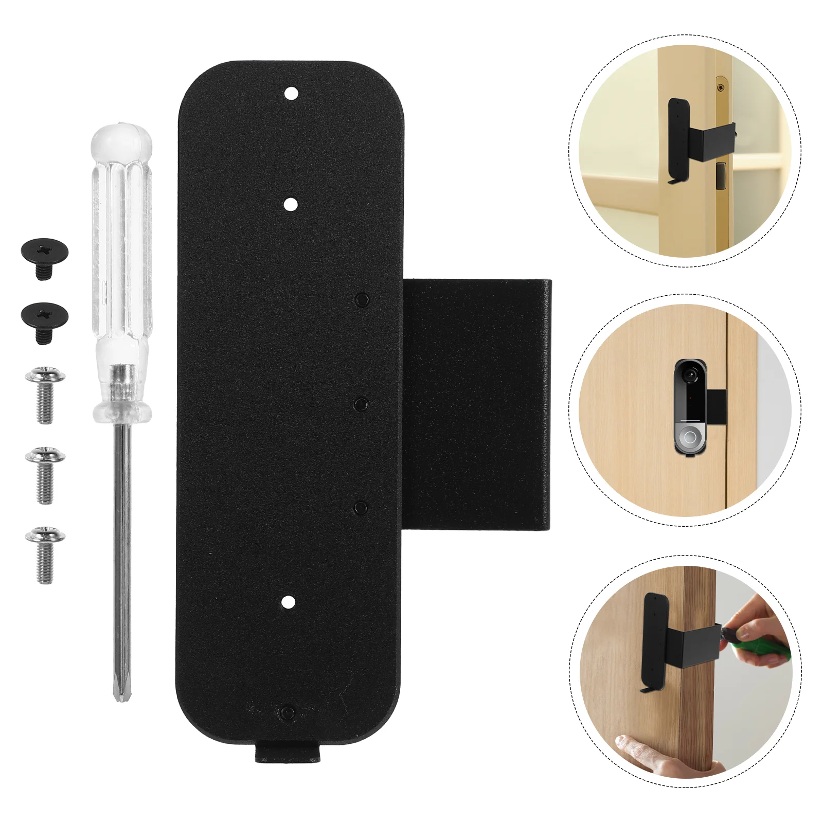 

Stainless Steel Anti Theft Doorbell Bracket Compatible Most Inner Doors Left Right Security Mount Video Doorbell Holder