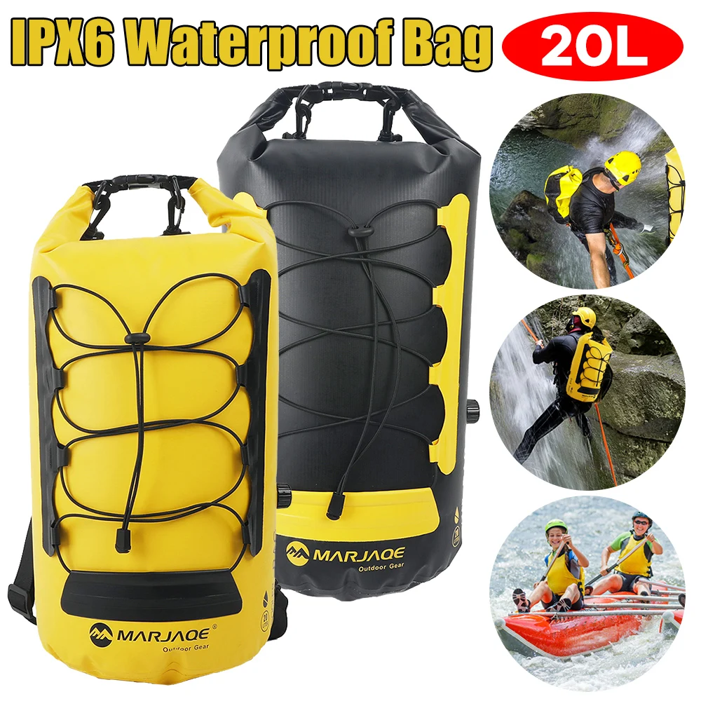 20L Outdoor-Aufbewahrungsrucksack, Trocken- und Nasstrennung, isolierter Rucksack, wasserdicht, faltbar, für Kajakfahren, Rafting, Aufbewahrungstasche