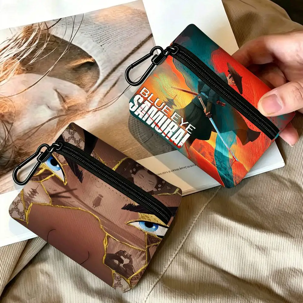B-Blue-Eye-Samurai Gritty-Stylized Wear-resistant Oxford Cloth Coin Purse Portable Backpack Hanging Card Storage Bag