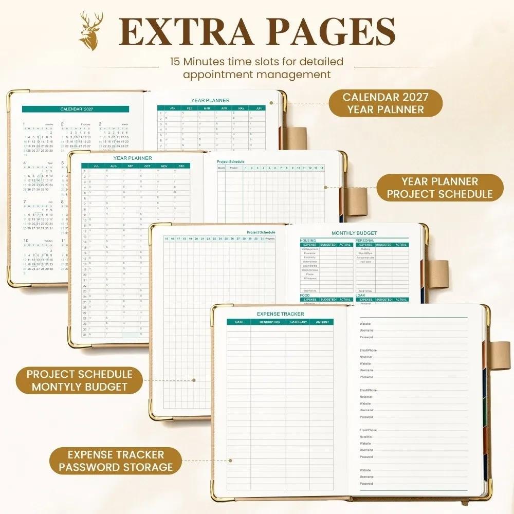 Thick Paper 2027 Schedule Planner Notepad Portable English To-do List Notebook Wear-resistant Efficiency Diary Writing Pads