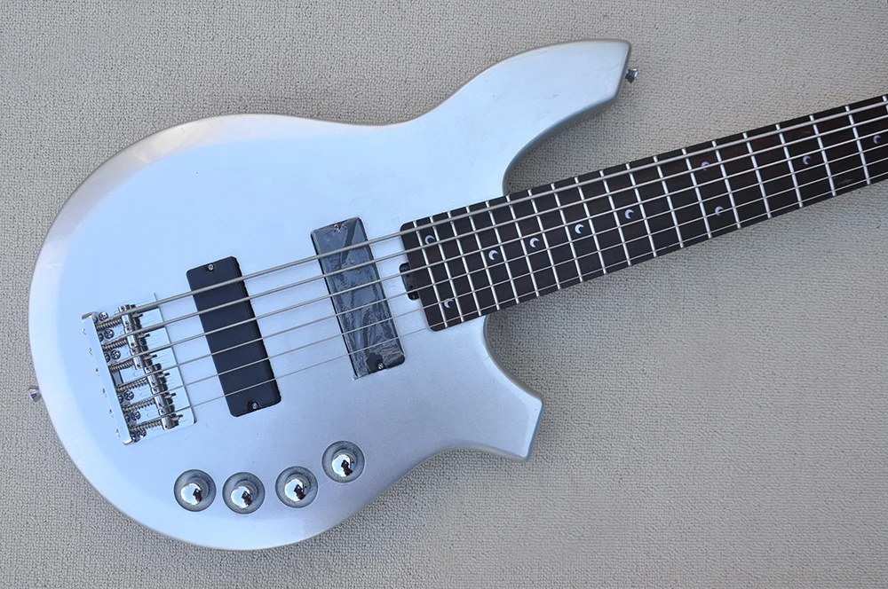 Flyoung 5 Strings Metal Silver Electric Bass Guitar Musical instruments Bass Guitar Bajo Electrico