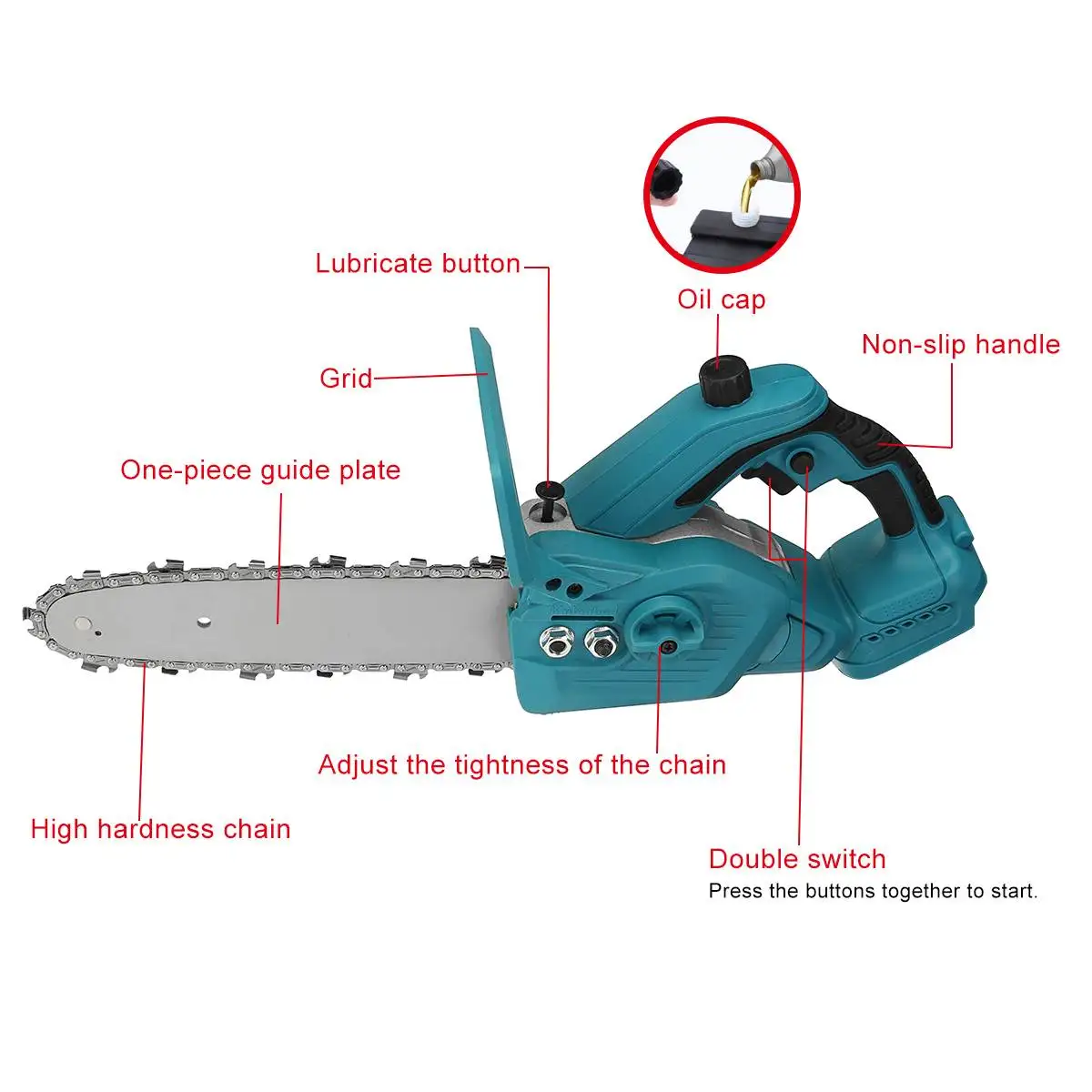 3000W Brushless Electric Chainsaw 10inch Cordless Garden Logging Power Tool Wood Cutter Tools Rechargeable For Makita Battery