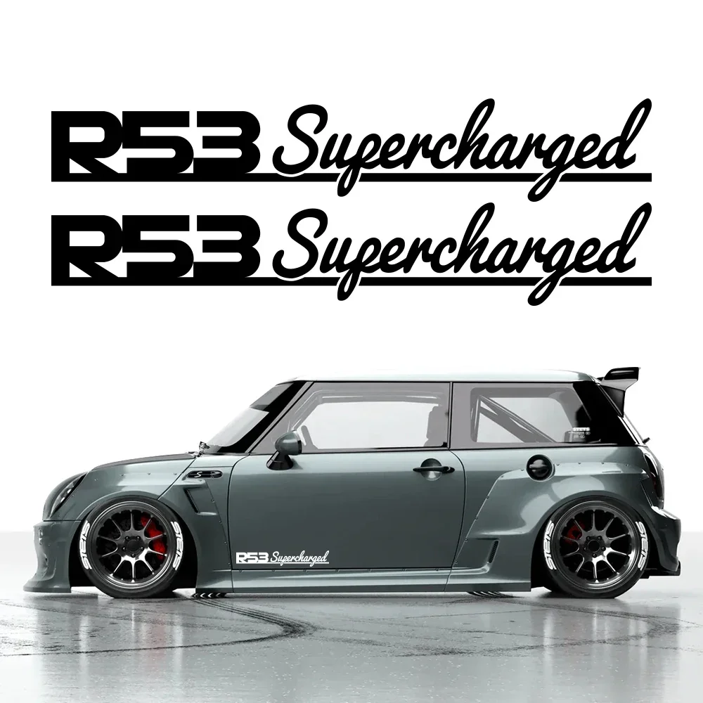 2Pcs Car Side Sticker Supercharged DIY Vinyl Decals Decor Waterproof For Mini Coopers S R53 Hatchback Auto Styling Accessories