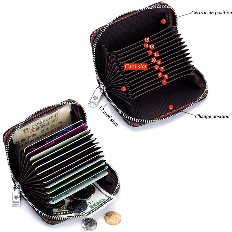 New Fashion Women Genuine Leather Wallet Female Zipper Coin Purses Small Card Holder Short Design Purse Solid Money Bag