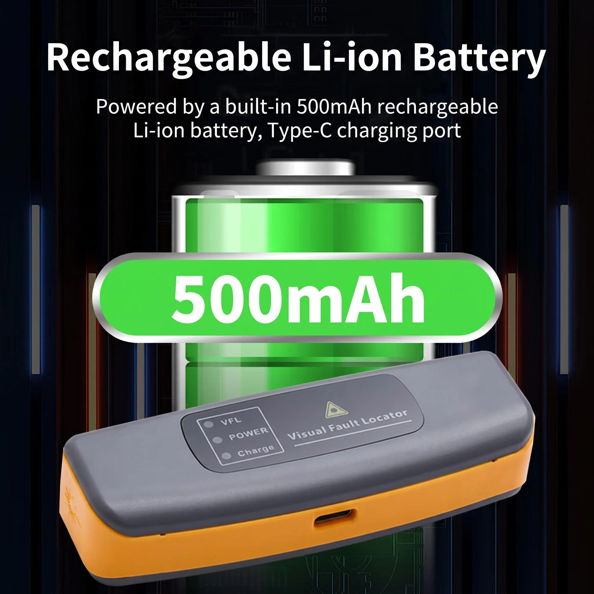 KATORD Rechargeable VFL Fiber Optic Cable Tester 10MW(optional) Visual Fault Locator SC/FC/ST Laser Source Lithium Battery