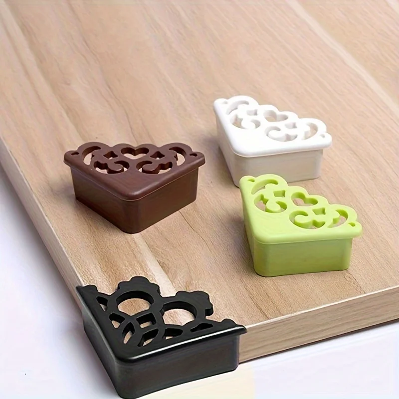 

4Pcs Decorative Flower Pattern Silicone Corner Cushions Household Furniture Edge Safety Protection Covers