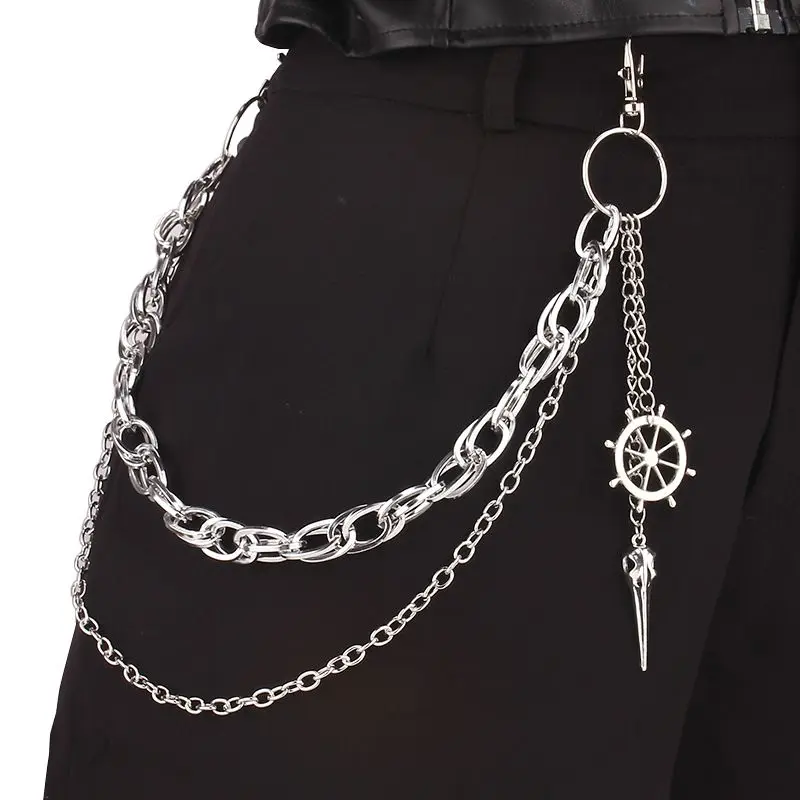 

Punk Metal Waist 45Cm Chain Ins Trouser Chain Three Layers Decoration Trend Hip Hop Accessories