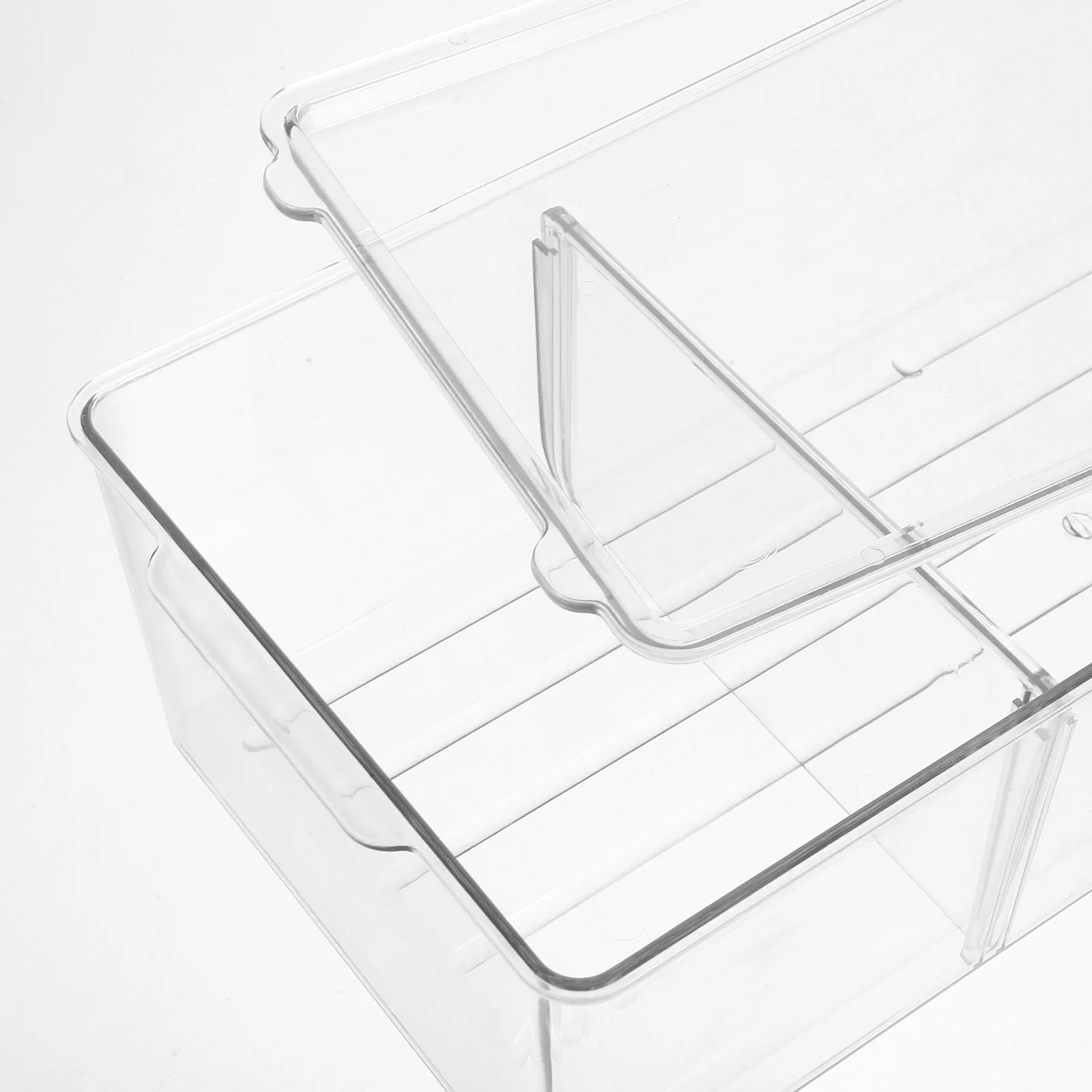 

Plastic Storage Box Transparent PET Desktop ganizer Large Capacity Removable Compartments Medicine Case Tabletop