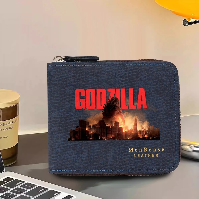Godzillas Wallet Fashion Zipper Large-capacity Bag Cute Bank Card Money Photo Storage Purse Man Business Portable Birthday Gifts