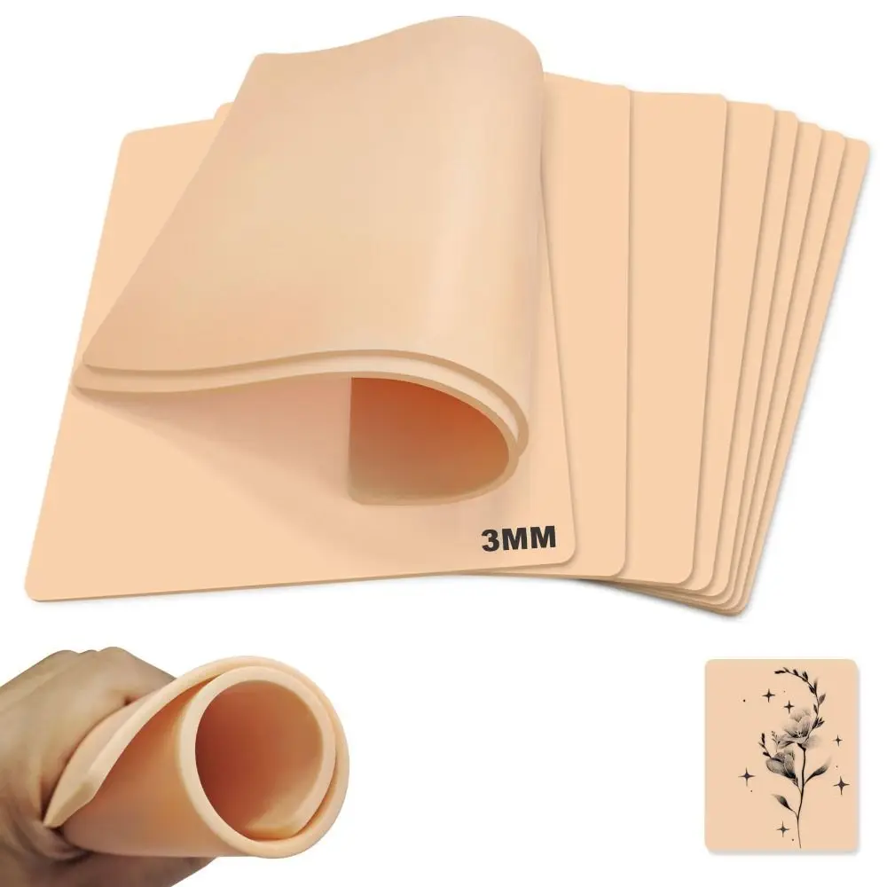 

Мягкая толщина 3 мм для практики татуировки, пустая силиконовая искусственная кожа, двухсторонняя тренировочная кожа для татуировки большого размера для перманентного макияжа