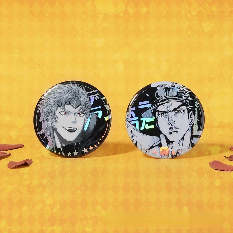 JoJo's Bizarre Adventure Jotaro Button Pin Dio Anime Figure Giovanna Yoshikage Jolyne Radium Metal Brooches Kakyoin Collecting