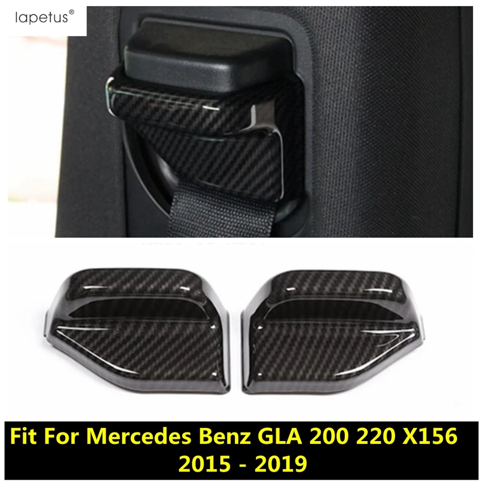 

Car Safety Seat Belt Buckle Decoration Cover Trim For Mercedes Benz GLA 200 220 X156 2015 - 2019 Carbon Fiber Interior Accessory