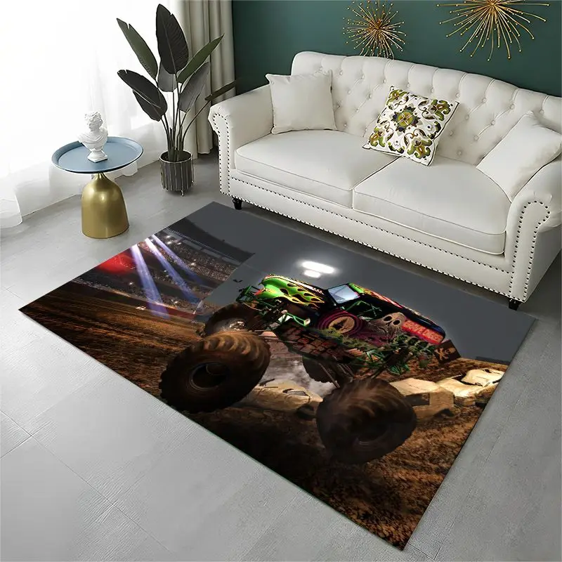 Cartoon Monster Truck Monster Jam Non-Slip Area Rug for Living Room,Bedroom,Playroom,Carpet Floor Mat Home Decor Rug  Room view 2