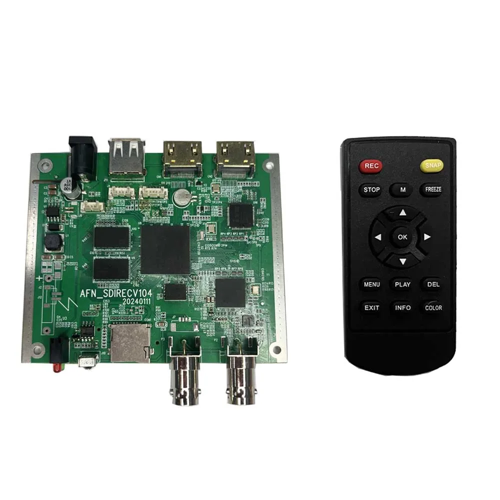 SDI DVR to HDMI 1080P output 4K HDMI 3G-SDI input A/V sync IR remote Compression H.264 / H.265 SDI Loop out Flash Disk /USB HDD