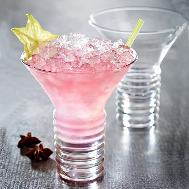 Picture 6: 240ml Cocktail Glasses Goblet Spiral Martini Glass Gifts for Friends Beverage Cup Barware