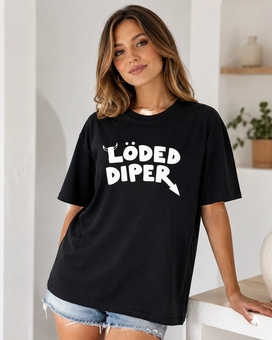 Ropa interesante LOED DIPER DIARY OF A WIMP KID, camiseta estampada, Top cómodo de verano para mujer, camisa de moda urbana Neutral