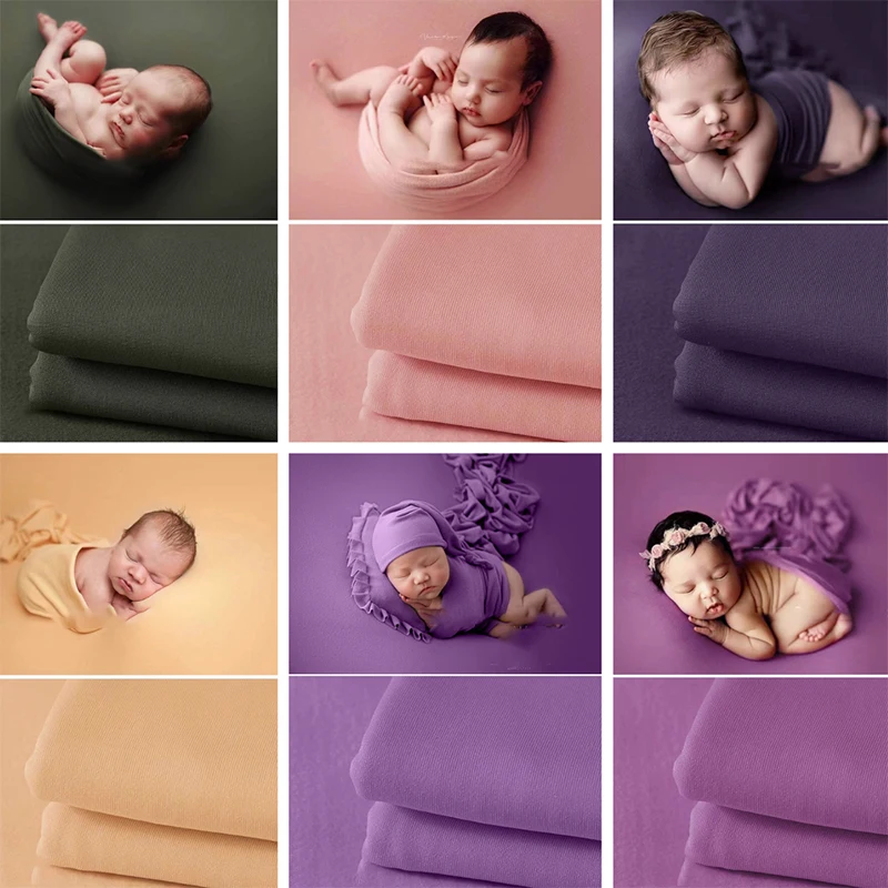 Pasgeboren Fotografie Rekwisieten Wraps Achtergrond Deken Inbakeren Rekbare Zachte Stoffen Voor Studio Baby Poseren Hulp Rekwisieten Accessoire