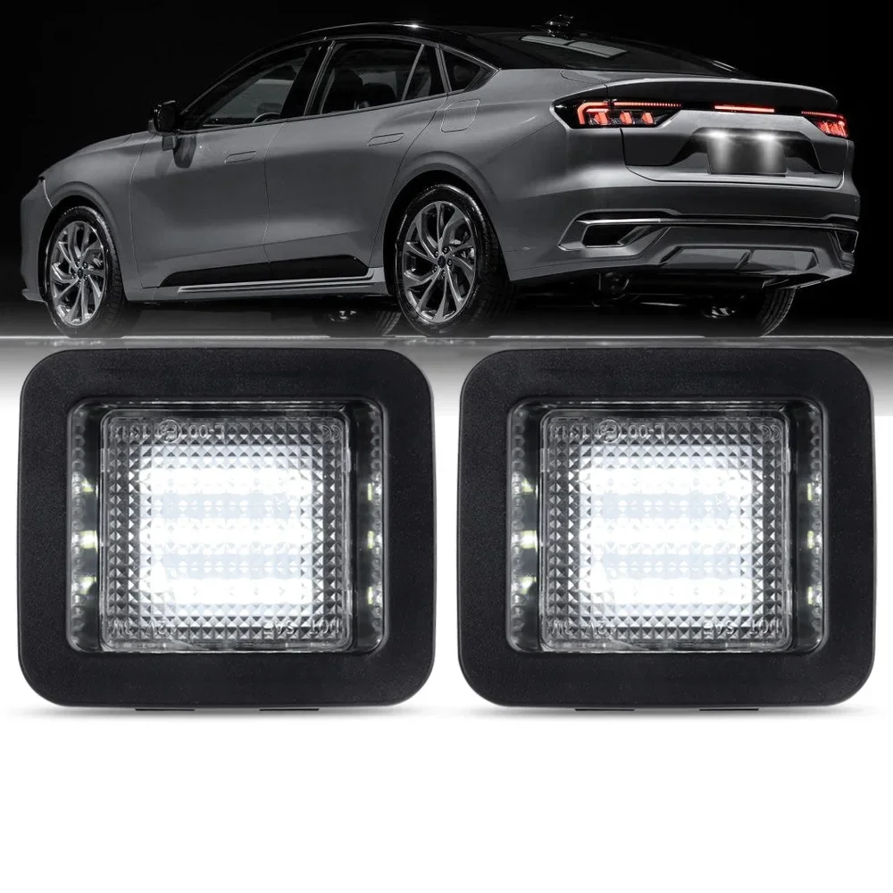 Car Accessories,2PCS High-Quality LED License Plate Lights for Ford - Available in Black and White Casings,F150
