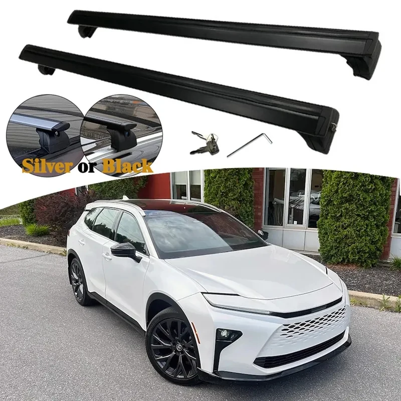 2Pcs Adjustable Aluminum Flush Roof Rack Crossbars SUV 2013-2019 Lockable Cargo Easy Installation Exterior Accessori