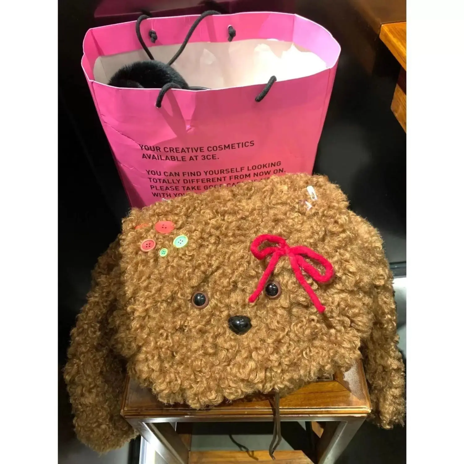 Backpack Girls Fluffy Fashion Autumn Winter Teddy Bow Shoulder Bags School Bag Women