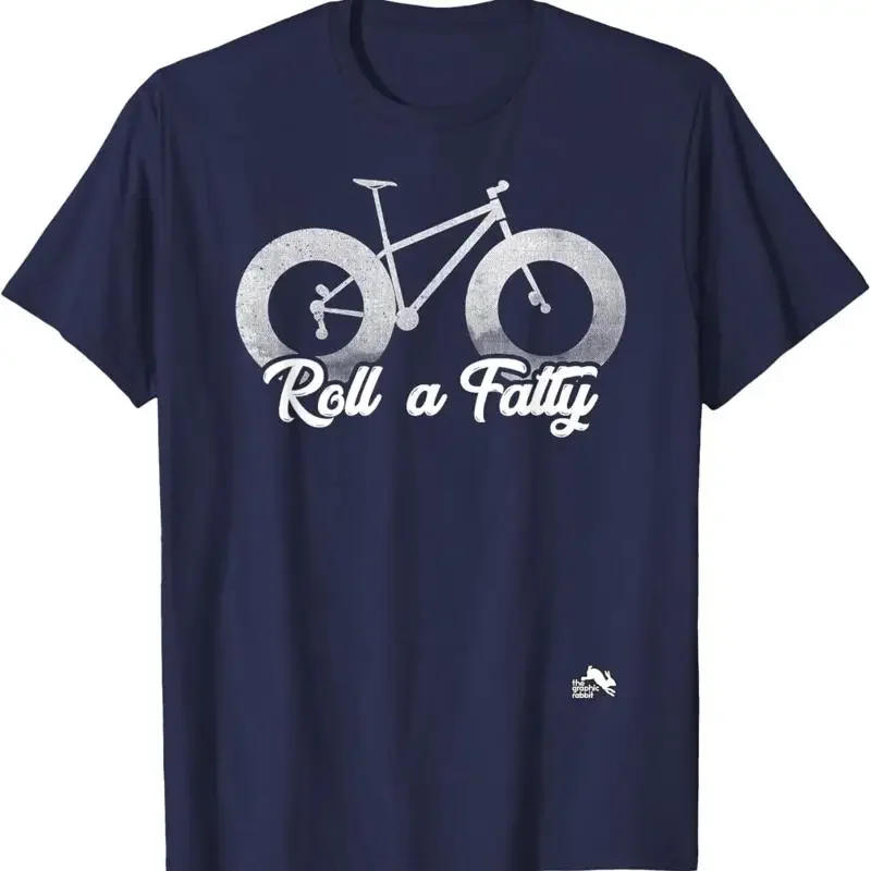 

Roll A Fatty Fat Tire Bike Graphic T-Shirt Breathable Cotton Crew Neck Tee For Men