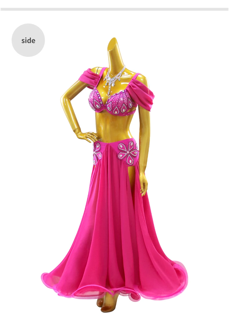 Kostüm für orientalischen Bauchtanz 2026 Karneval Tanzkleidung Damen Langer Rock Zigeuner-Outfit Abend-Übungskleidung Bauchtanzkleidung – Detail 8