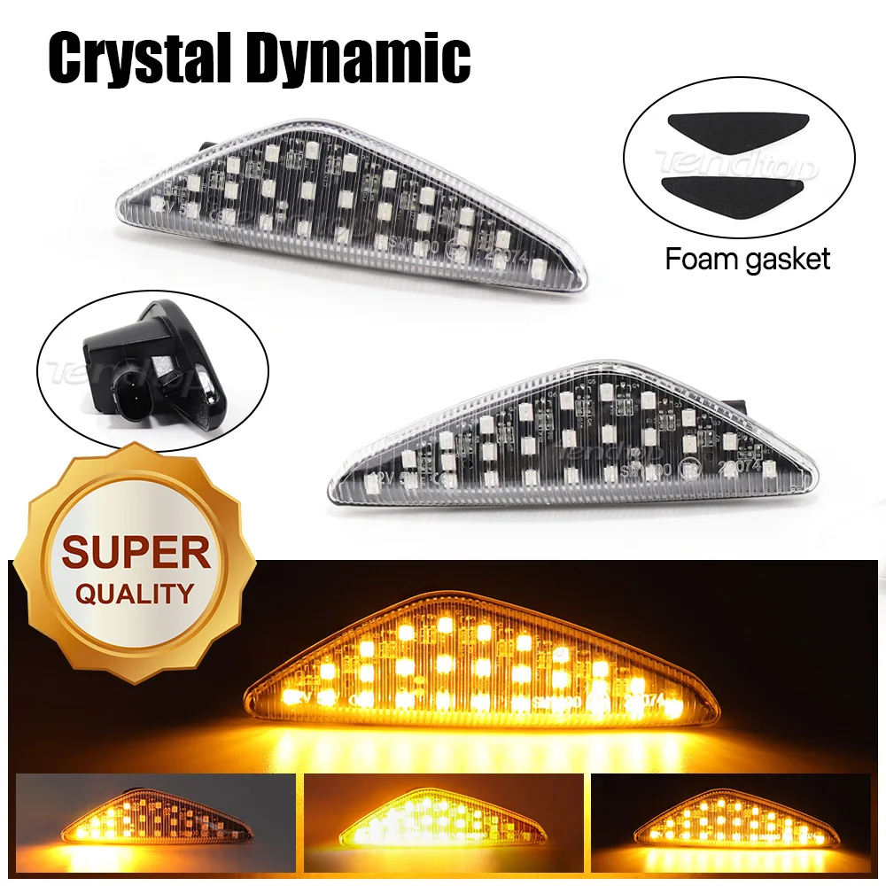 For BMW E70 X5 F25 X3 E71 X6 2008-2014 Dynamic Flowing Streamer Star Strip LED Lights Turn Signal Side Marker Lamp Blinkers Bulb