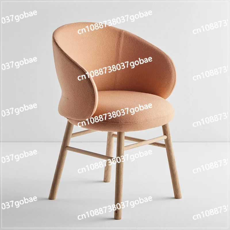 ZC Retro Fabric Dining Chair Home Cafe Milk Tea Shop Single Leisure Chair Cosmetic Chair