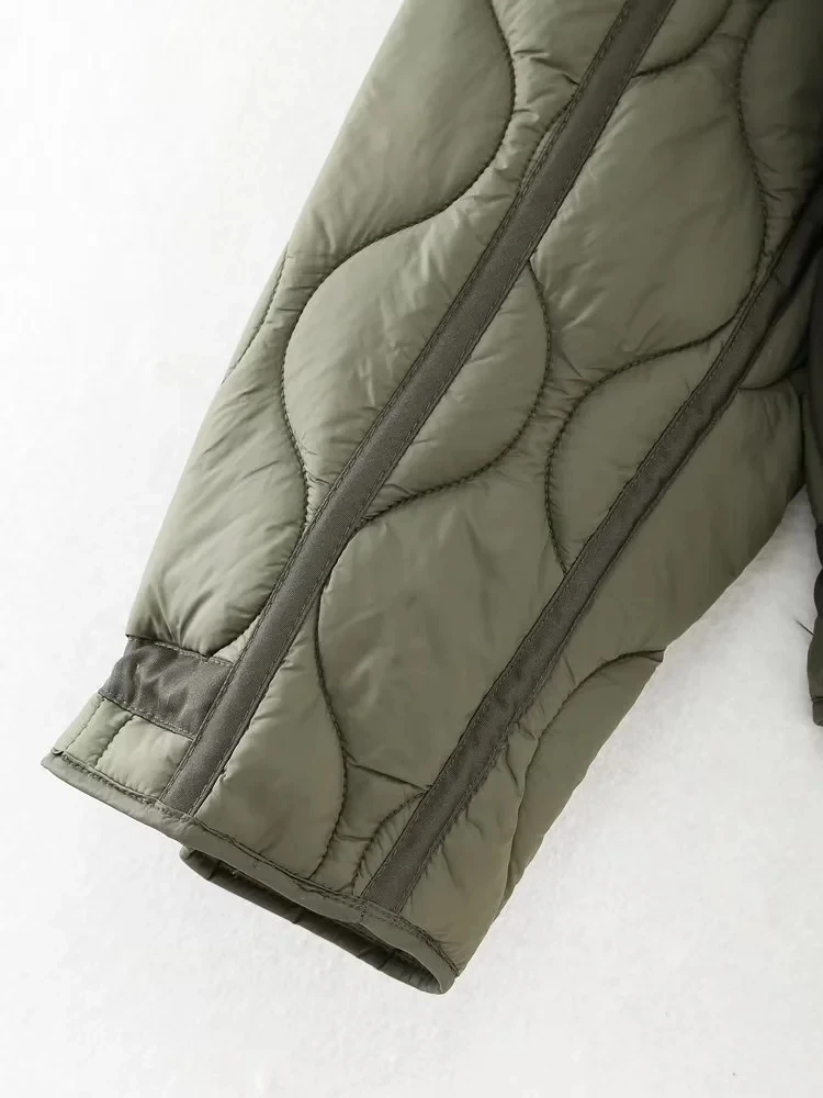 패션 레트로 코트 여성 캐주얼 루즈 스탠드 칼라 버튼 경량 다운 코튼 재킷 윈드브레이커 2025 신상 가을 스트리트웨어