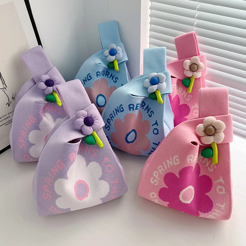 Nuevo bolso de punto para animales de mujer, bolso bonito, bolso de regalo para aperitivos, bolso de cubo de punto práctico y versátil ﻿