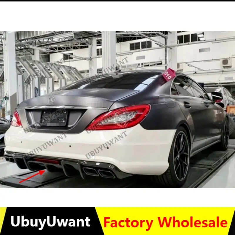 Für Benz CLS W218 CLS260 350 Carbon/Schwarz Auto Heckdiffusor Spoilerlippe Stoßstangenschutz Karosserie-Kit