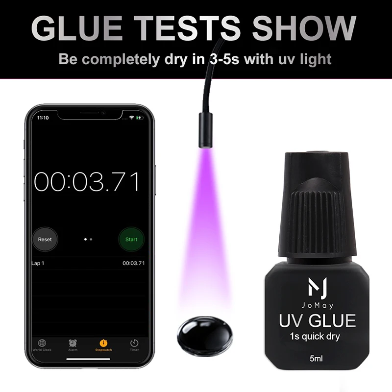 JOMAY Grafting UV Eyelashes Glue Waterproof Long-Lasting Eyelash Glue for Lash Eyelash Extensions Black Glue Two Color