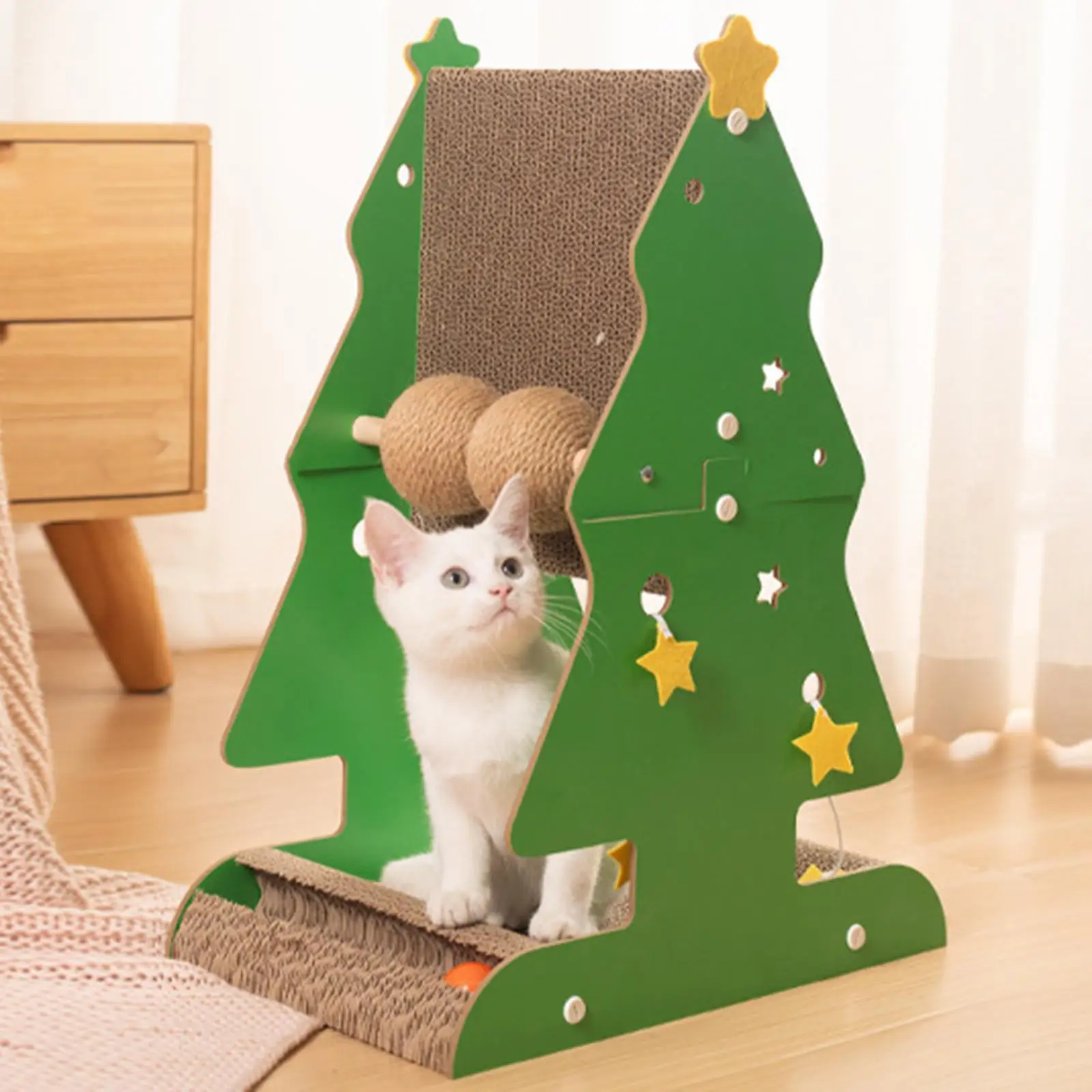 Cat Scratcher Christmas Tree Shaped Cat Scratching Post Sisal Climbing Frame Pet Toy for Indoor Cats Kitten Playing Toy 고양이 스크래처