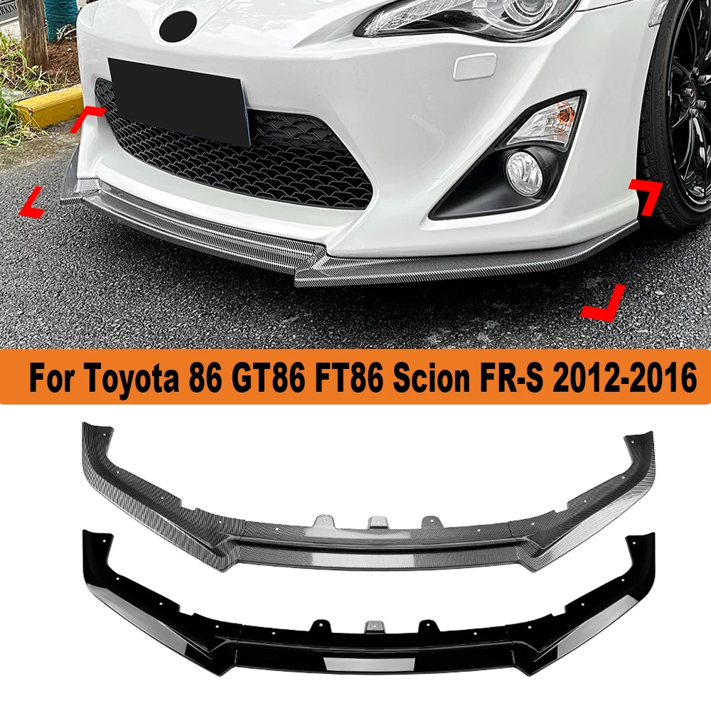 For Toyota 86 GT86 FT86 Scion FR-S 2012-2016 Car Front Bumper Lip Splitter Diffuser Lip Body Kit Car Spoiler Bumper Accessories