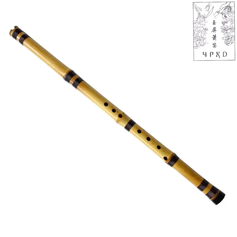 YPXD Short Xiao Flute Jin Bamboo Flute 8-hole Chinese Vertical Flute G F E D Key Musical Instrument for Beginners and Concert