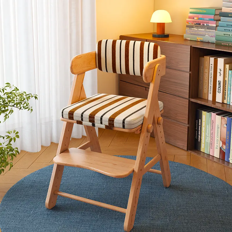 

Adjustable lifting solid wood growth chair Household student stool Writing chair Baby dining chair