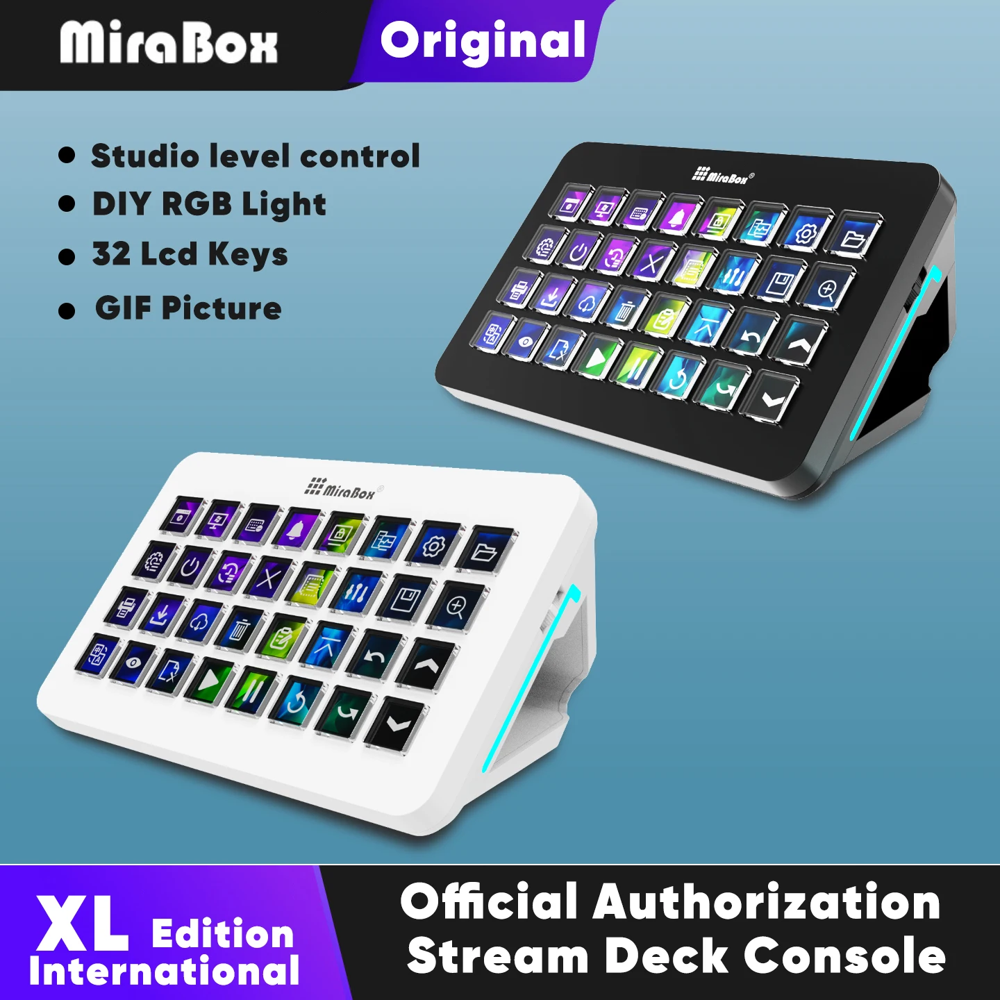 

Mirabox XL Stream Deck Visual Console Macro Keyboard 32Lcd Keys Streamdeck macropad Keypad Stream Desk Deck Dock Controller