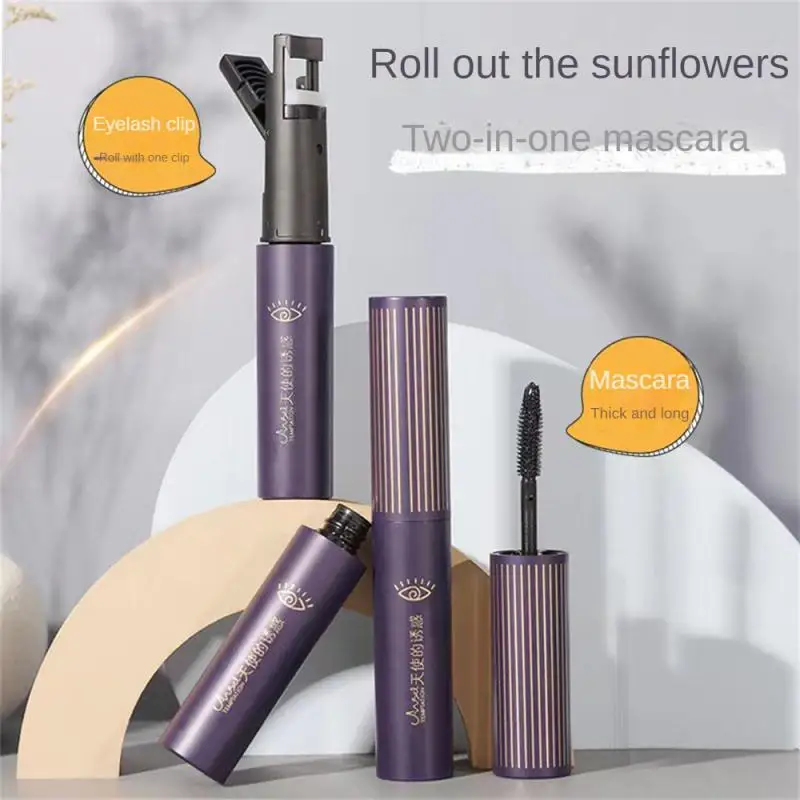 Comes With Eyelash Curler High Elastic Silicone Rubber Strip Two In One Curling Press Type Labor-saving Dense Mascara Eye Black