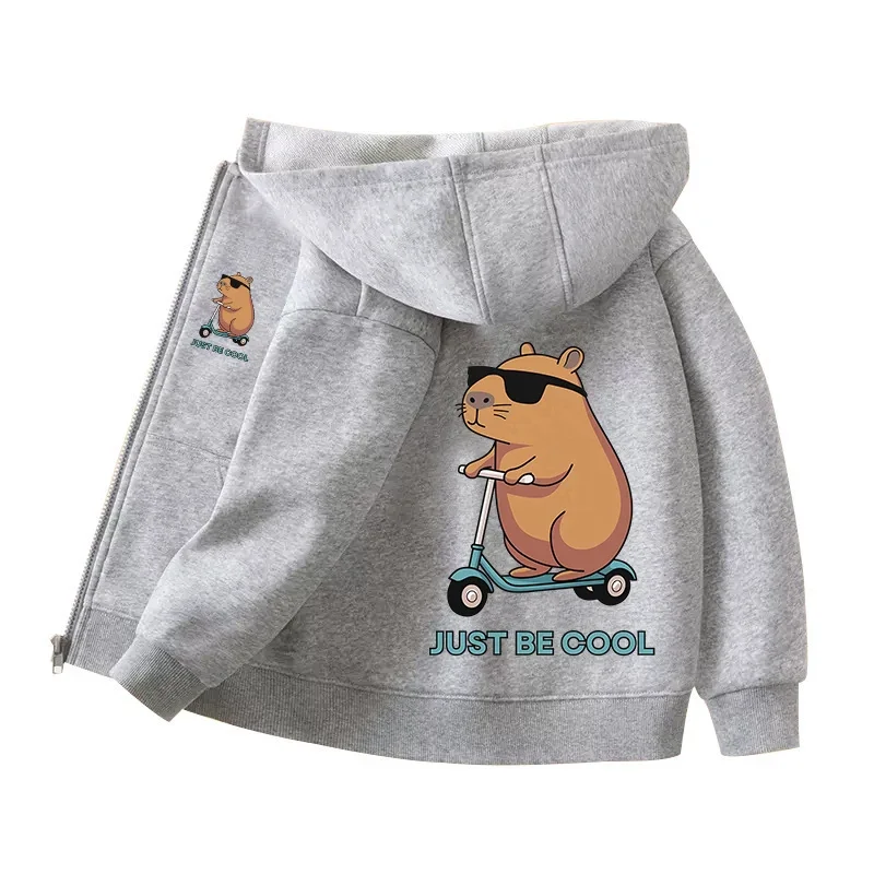 Capybara Zipper Hoodies Mäntel Mädchen junge Sweatshirt Kleidung Herbst Winter Langarm Harajuku Pullover Casual Mit Kapuze Tops Geschenk