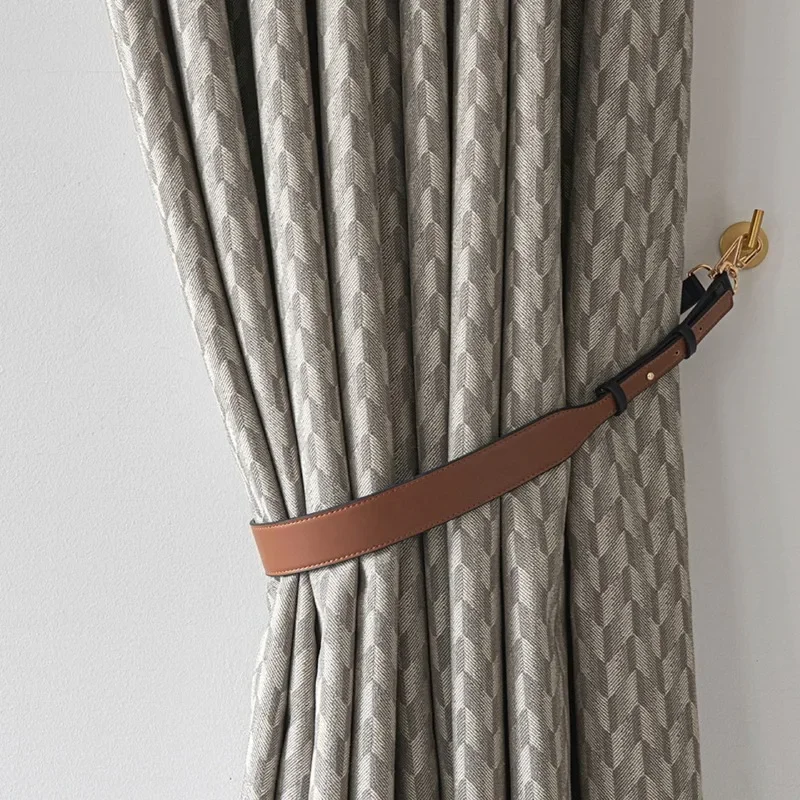 

New Cotton Linen Simple Jacquard Luxury Curtains for Living Room Dining Bedroom Blackout Fashion Gray Window Decoration Elegant