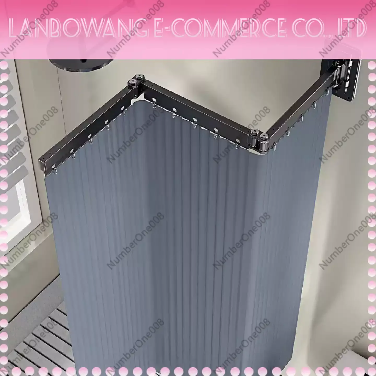 Folding Shower Curtain Bathroom Bath Blocking Tarp, High-grade Invisible Strong Sticky Bathroom Dry and Wet Separation Partition