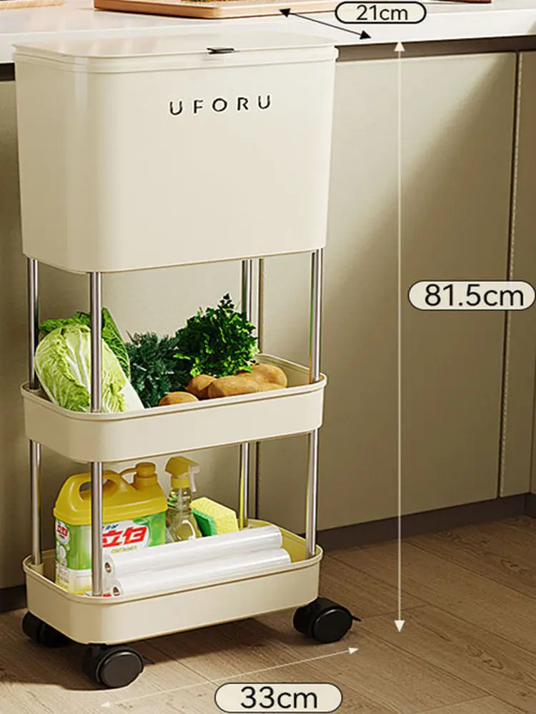 

H & W большая кухонная корзина Capaci, мобильная крышка на высоких ножках, простой ведро для хранения, бытовые чистящие средства, мусорное ведро