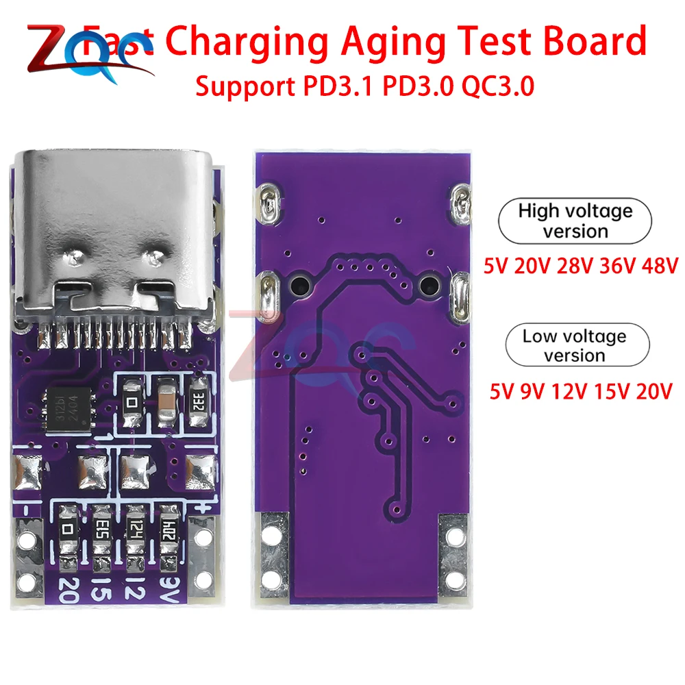 Модуль быстрой зарядки Power Type-C 9 В 12 В 20 В 28 В 36 В 48 В Протокол быстрой зарядки Триггерная плата PD3.1/3.0 Модуль питания QC3.0