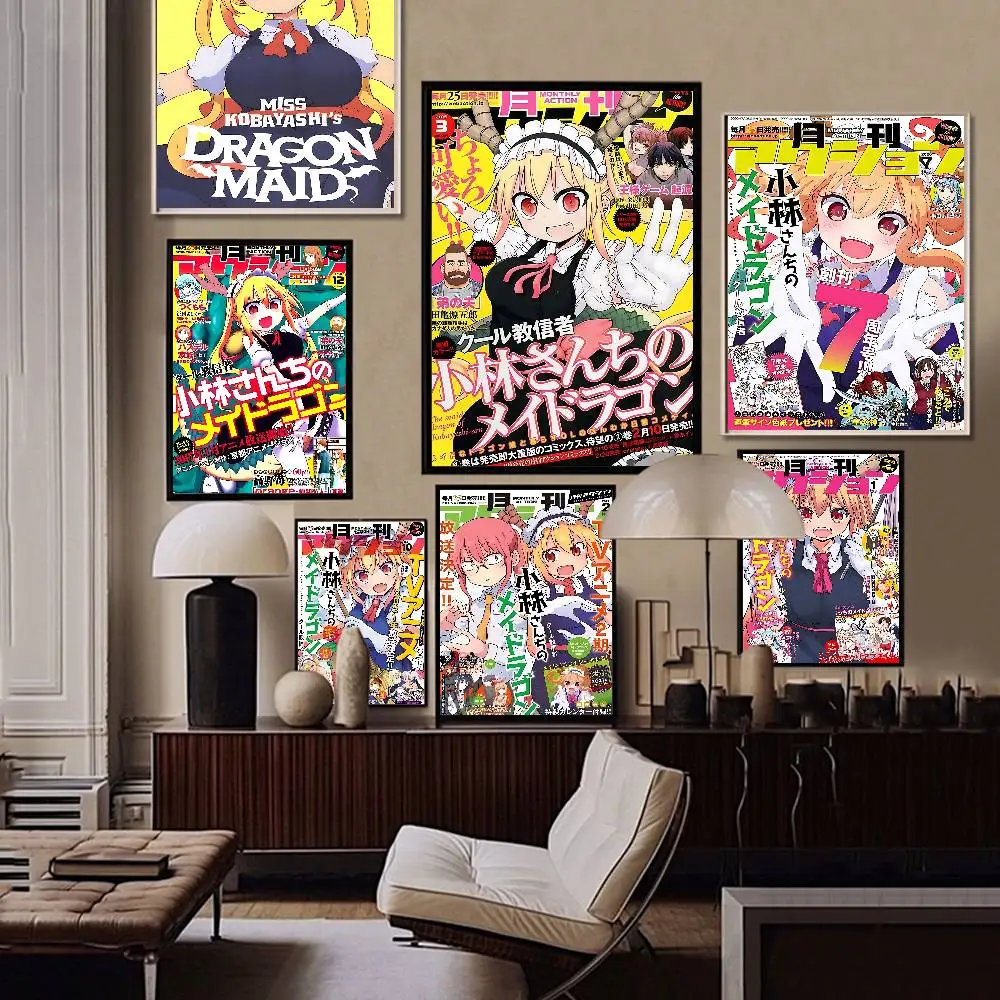 Miss Kobayashi's Dragon Maid Movie Classic Vintage Posters HD Quality Wall Art Retro Posters for Home Room Wall Decor
