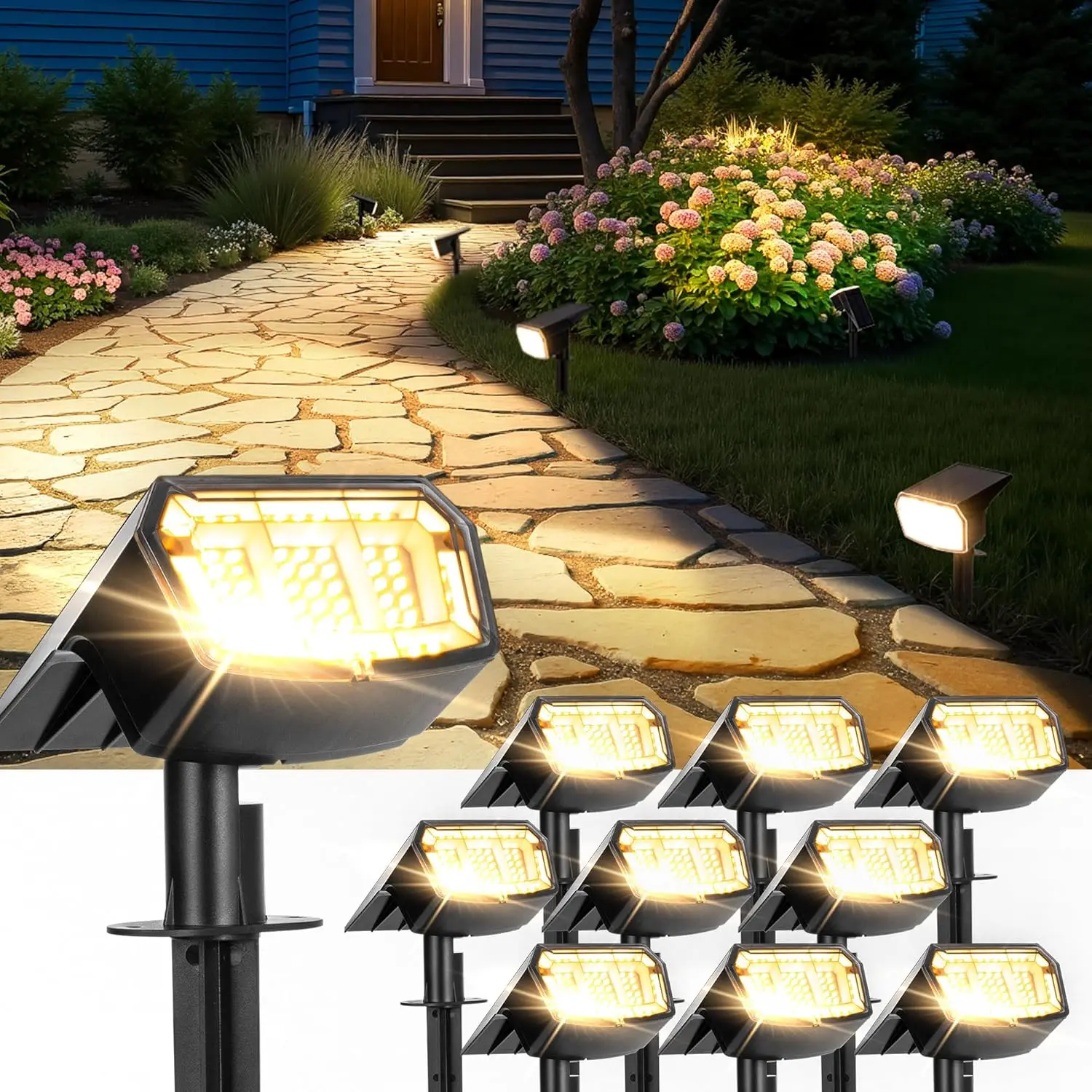 Patio Lighting Polished Stainless Steel 4x4 Post Fit 4 Pack Waterproof All Season Multicolor