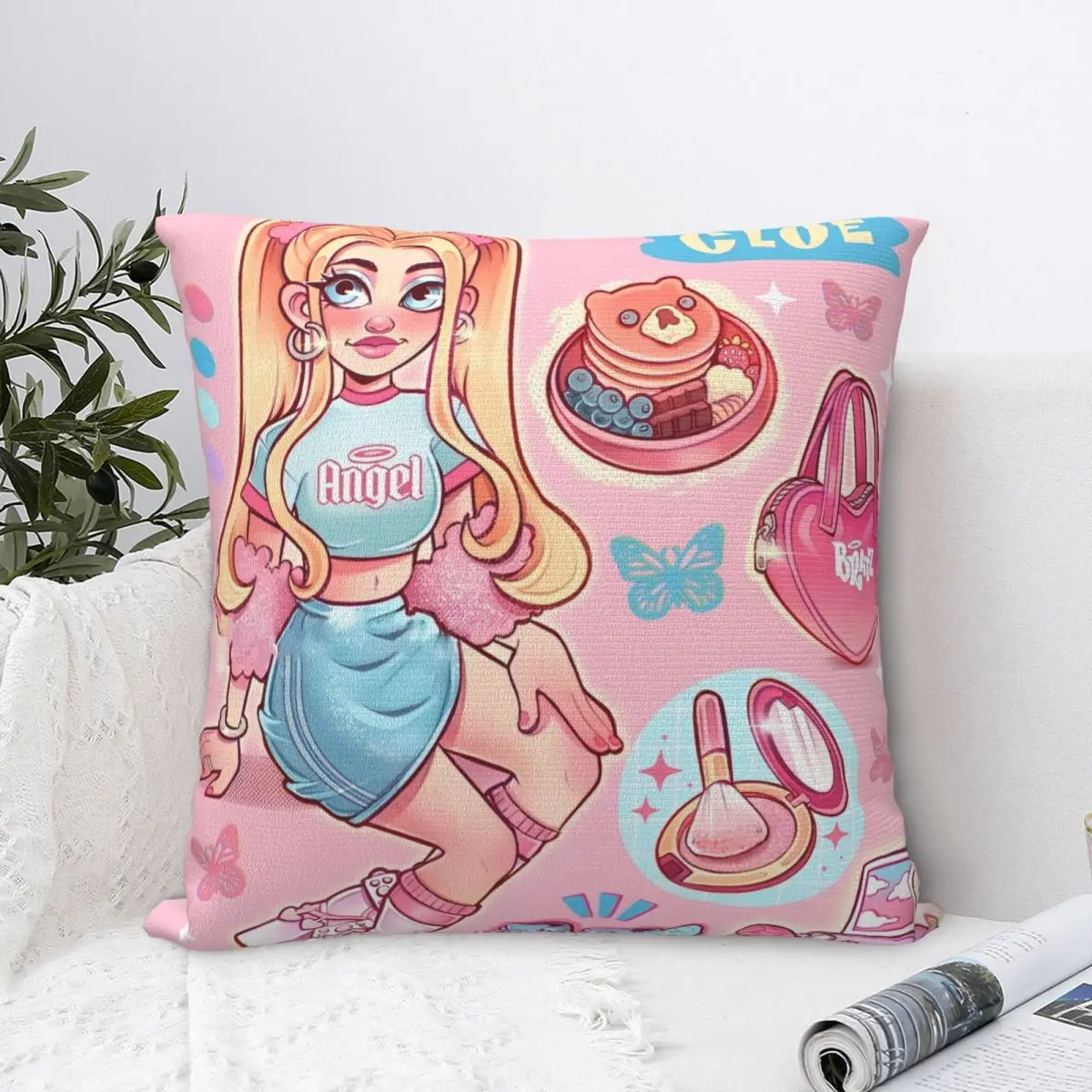 Bratz City Girls Asthetic Square Pillowcases Living Room Doll Toys Cushion Cover Funny Throw Pillow Case 45*45